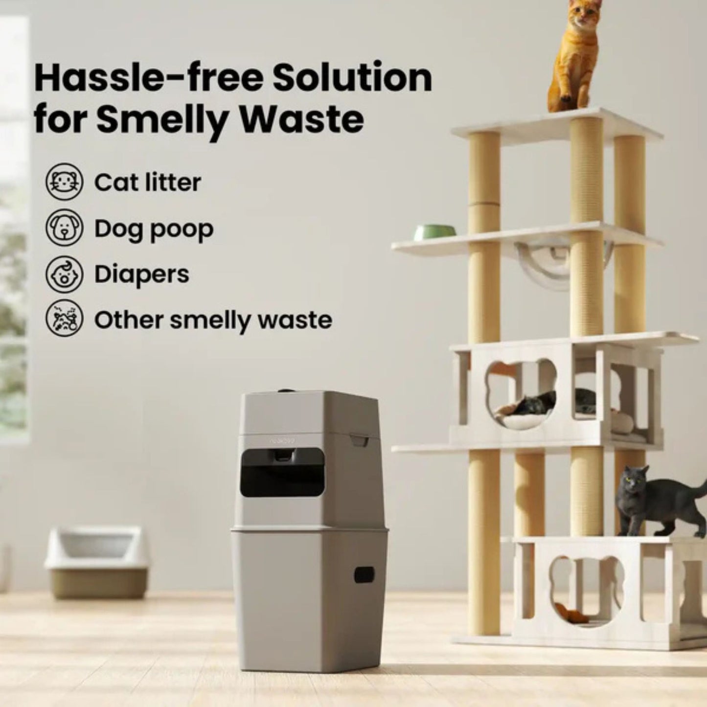 Neakasa Pooguard Trash Can - 9.2L for Cat Litter, Dog Waste & Diapers